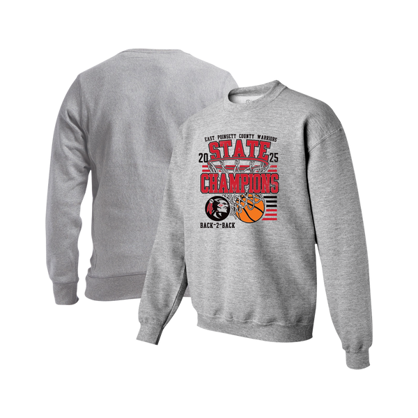 East Poinsett County Warriors 2025 Boys Basketball Champions Youth Crewneck Sweatshirt