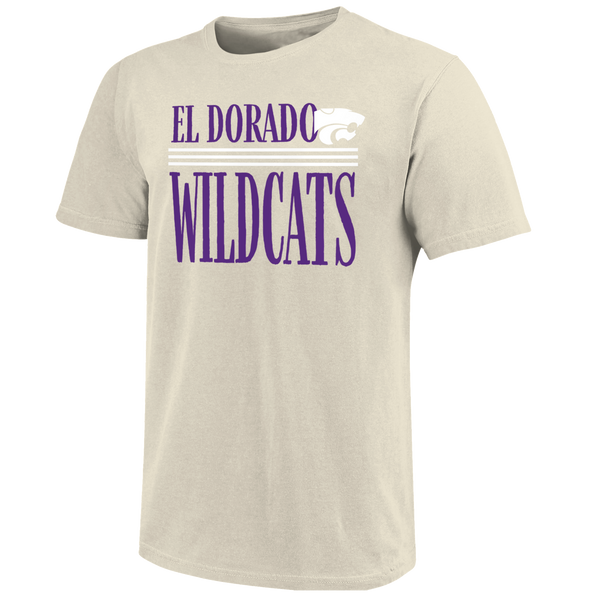 El Dorado Wildcats Tall Type Lines Unisex Cotton T-Shirt