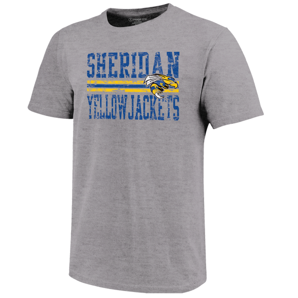 Sheridan Yellowjackets Distress Overlay Unisex Cotton T-Shirt