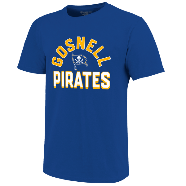 Gosnell Pirates Arch Mascot Logo Unisex Cotton T-Shirt