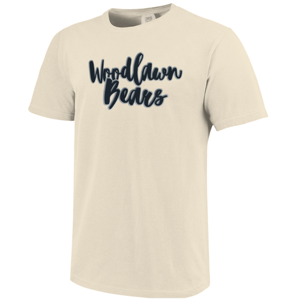 Woodlawn Bears Script Outlines Comfort Color Short Sleeve T-Shirt