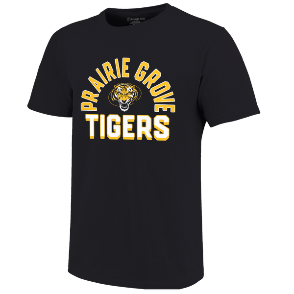 Prairie Grove Tigers Arch Mascot Logo Unisex Cotton T-Shirt