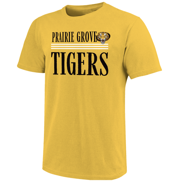 Prairie Grove Tigers Tall Type Lines Unisex Cotton T-Shirt