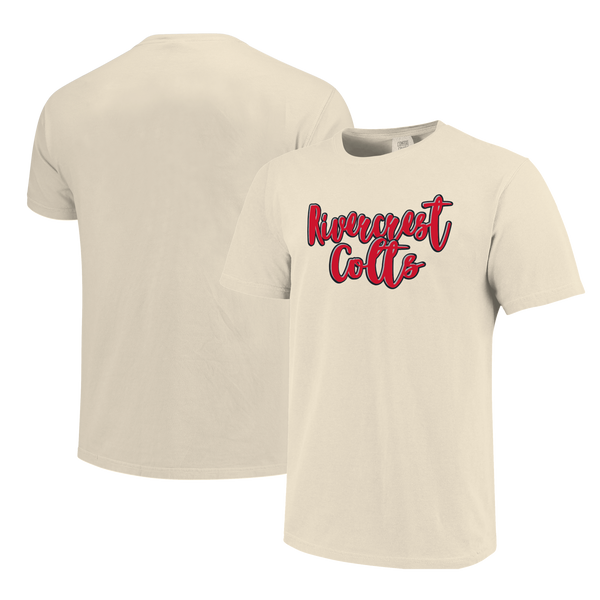 Rivercrest Colts Script Outlines Comfort Color Short Sleeve T-Shirt