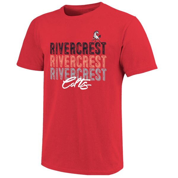 Rivercrest Colts Stacked School Unisex Cotton T-Shirt