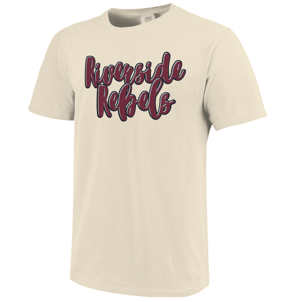 Riverside Rebels Script Outlines Comfort Color Short Sleeve T-Shirt