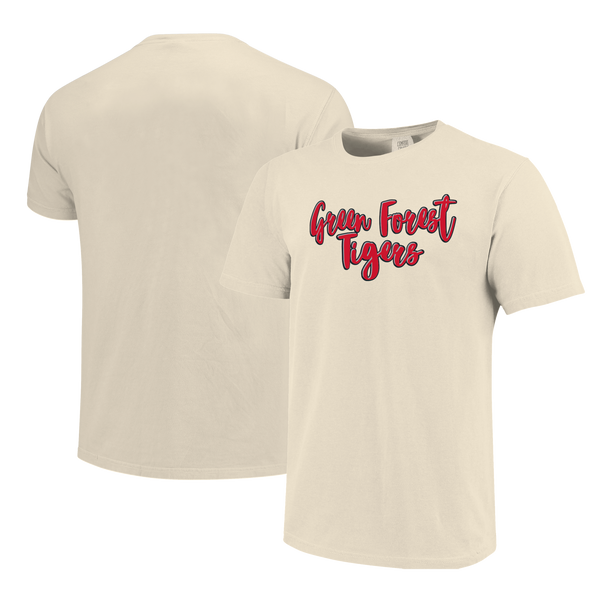 Green Forest Tigers Script Outlines Comfort Color Short Sleeve T-Shirt