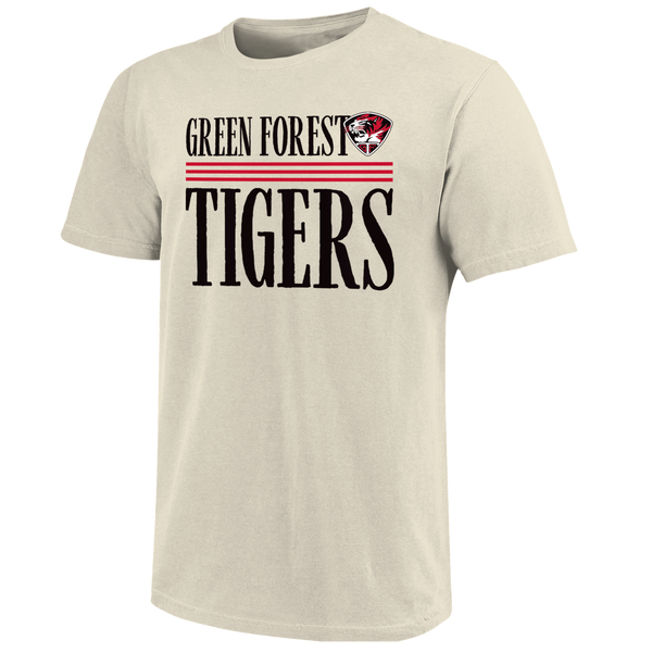 Green Forest Tigers Tall Type Lines Unisex Cotton T-Shirt