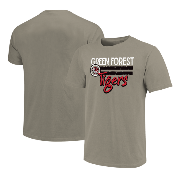 Green Forest Tigers Distressed Lines Unisex Cotton T-Shirt