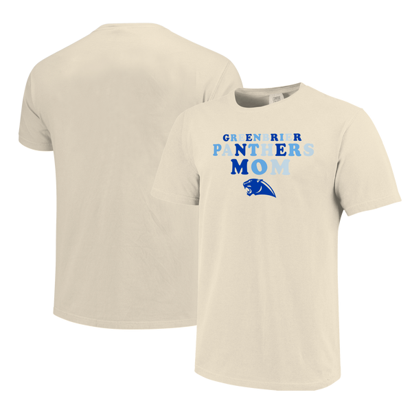 Greenbrier Panthers Rainbow Letters Mom Comfort Color Short Sleeve T-Shirt
