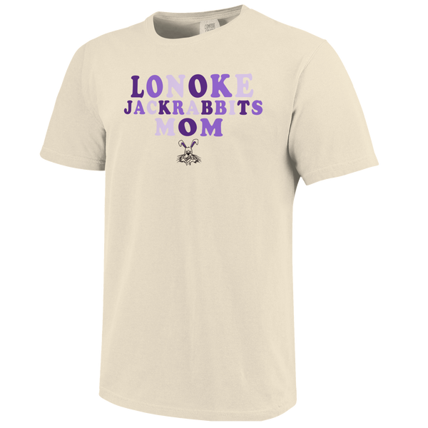 Lonoke Jackrabbits Rainbow Letters Mom Comfort Color Short Sleeve T-Shirt