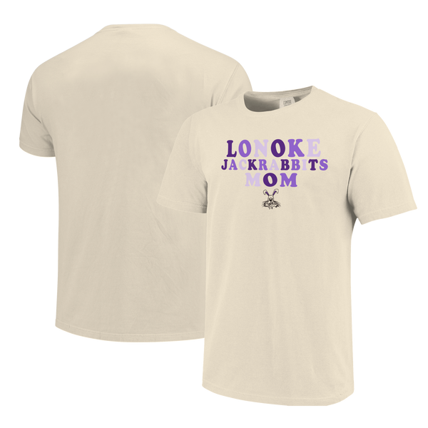 Lonoke Jackrabbits Rainbow Letters Mom Comfort Color Short Sleeve T-Shirt