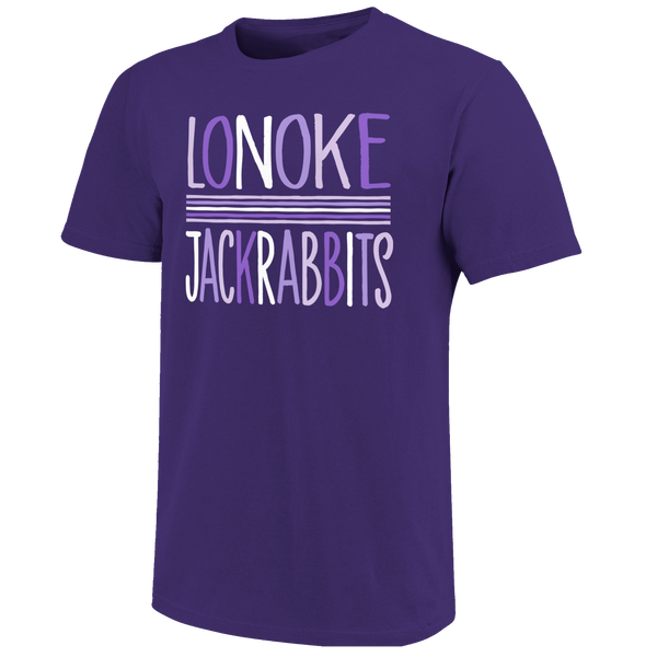 Lonoke Jackrabbits Color Sketch Letters Unisex Cotton T-Shirt