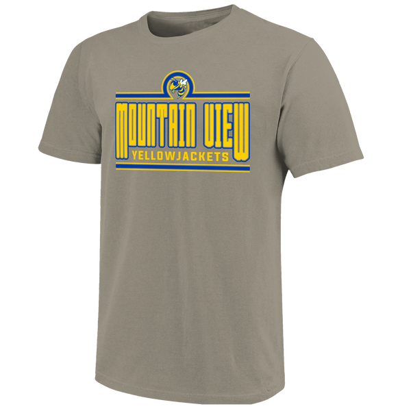 Mountain View Yellowjackets Tall Letter Bars Unisex Cotton T-Shirt