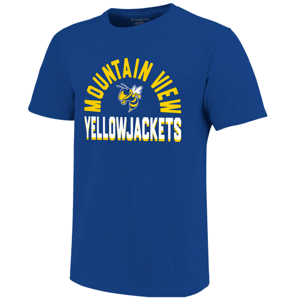Mountain View Yellowjackets Arch Mascot Logo Unisex Cotton T-Shirt