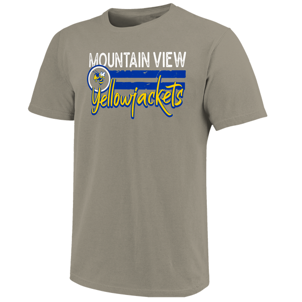 Mountain View Yellowjackets Distressed Lines Unisex Cotton T-Shirt