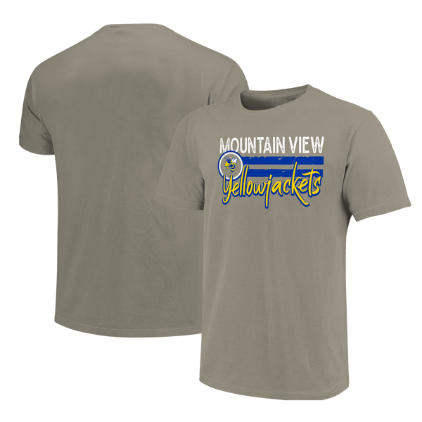 Mountain View Yellowjackets Distressed Lines Unisex Cotton T-Shirt