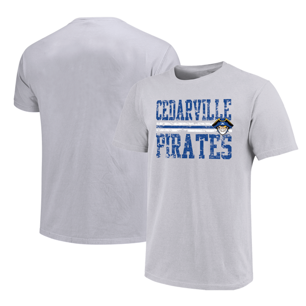 Cedarville Pirates Distress Overlay Unisex Cotton T-Shirt