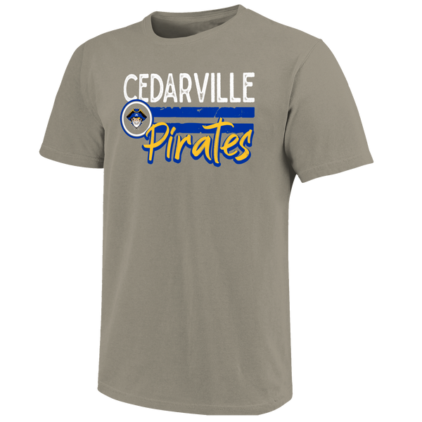 Cedarville Pirates Distressed Lines Unisex Cotton T-Shirt