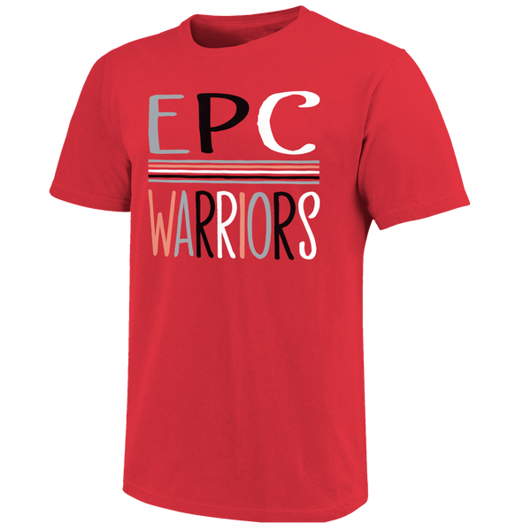 East Poinsett County Warriors Color Sketch Letters Unisex Cotton T-Shirt
