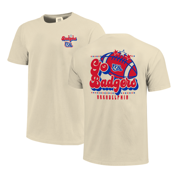 Arkadelphia Badgers Retro Football Star Comfort Color T-Shirt
