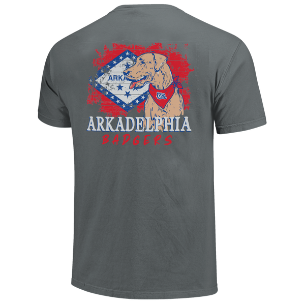 Arkadelphia Badgers School Dog and State Flag Comfort Color T-Shirt