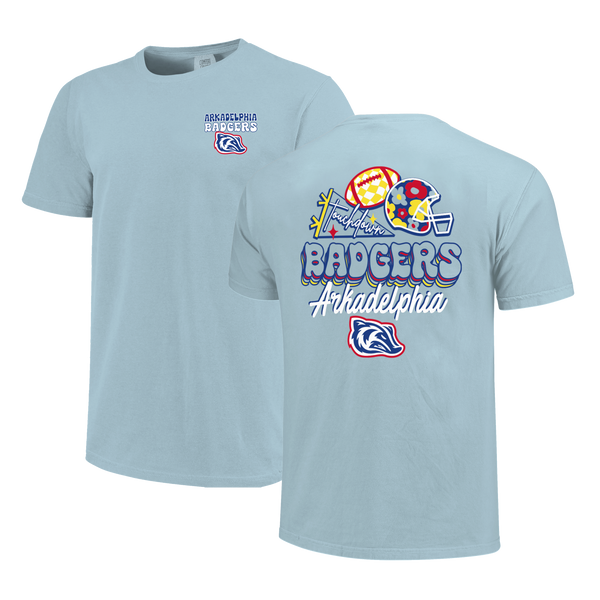 Arkadelphia Badgers Floral Football Comfort Color T-Shirt