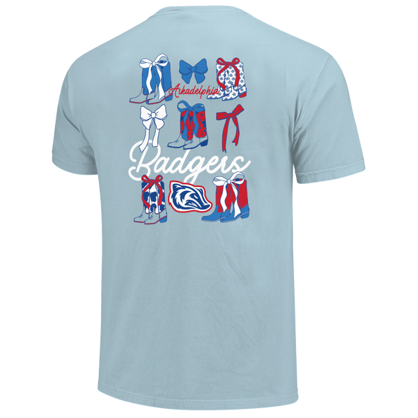 Arkadelphia Badgers Boots & Bows Comfort Color T-Shirt