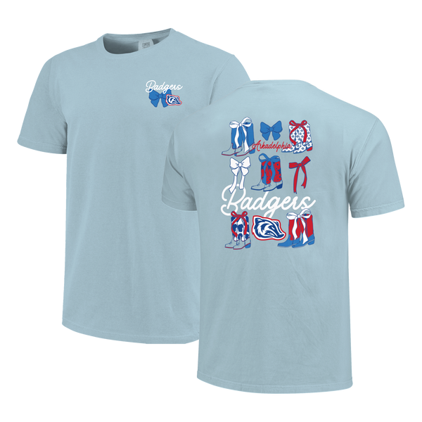 Arkadelphia Badgers Boots & Bows Comfort Color T-Shirt