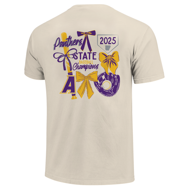 Ashdown Panthers 2025 Baseball Bows State Champs Short Sleeve Comfort Color T-Shirt