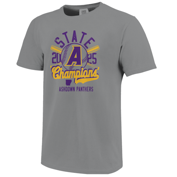 Ashdown Panthers 2025 Baseball Champs Script Short Sleeve T-Shirt
