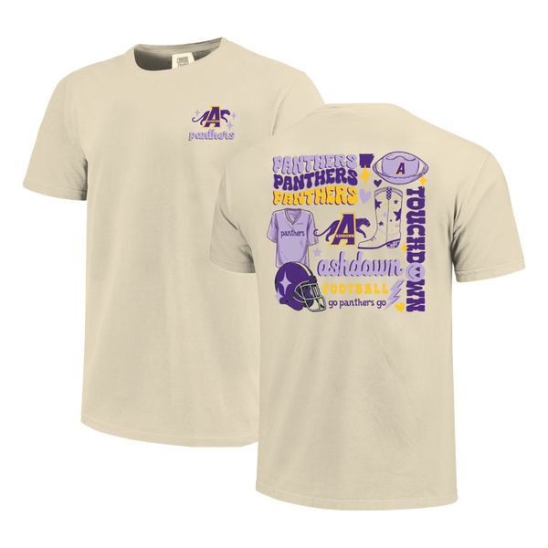 Ashdown Panthers Football Season Comfort Color T-Shirt