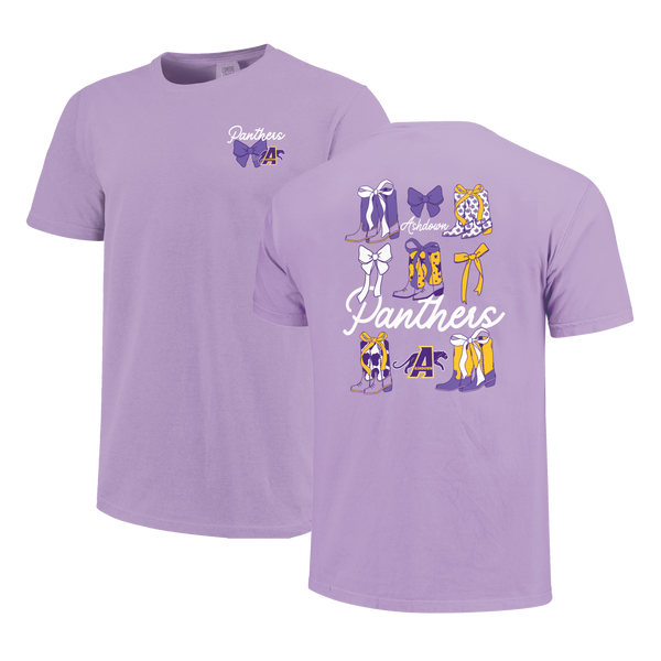 Ashdown Panthers Boots & Bows Comfort Color T-Shirt