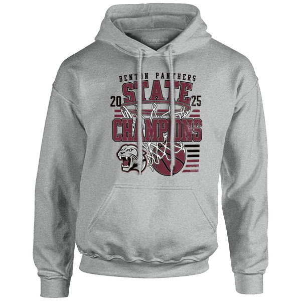 Benton Panthers 2025 Boys Basketball Champions Hooded Sweatshirt