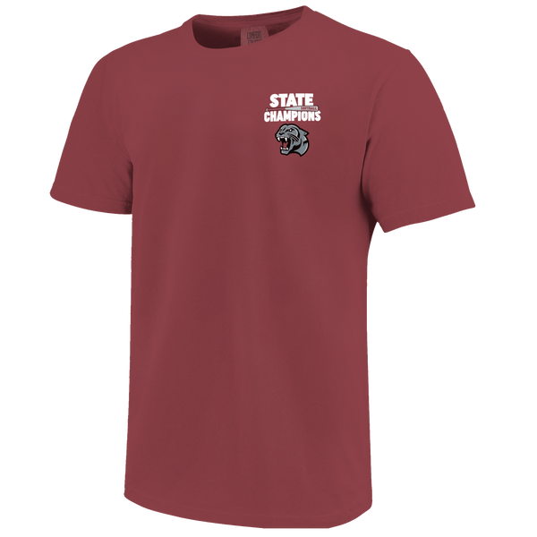 Benton Panthers 2025 State Champs Softball Badge Short Sleeve Comfort Color T-Shirt
