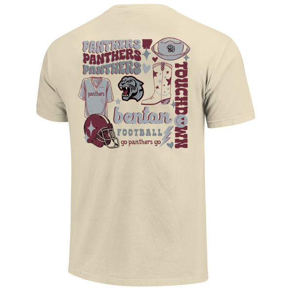 Benton Panthers Football Season Comfort Color T-Shirt