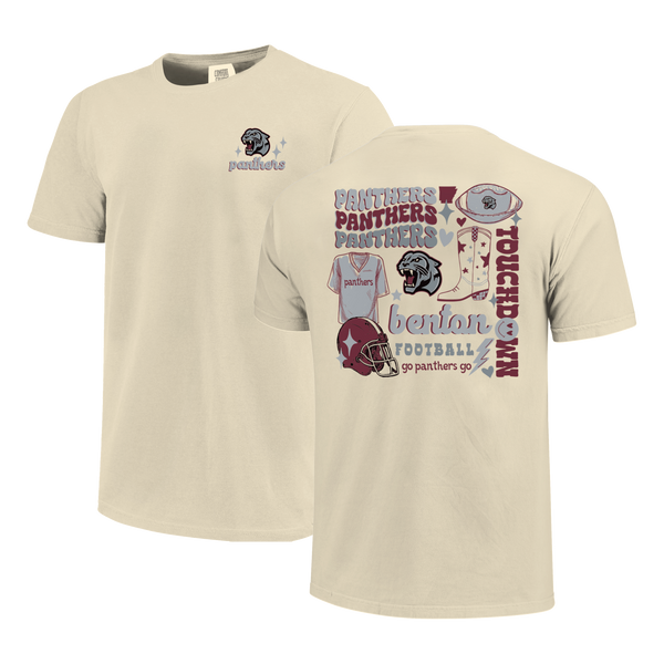 Benton Panthers Football Season Comfort Color T-Shirt