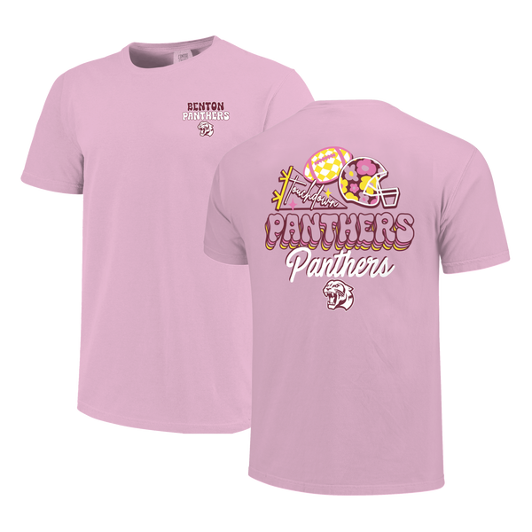 Benton Panthers Floral Football Comfort Color T-Shirt