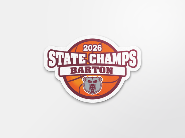 Barton Bears Boys 2026 Basketball State Champs Car Decal