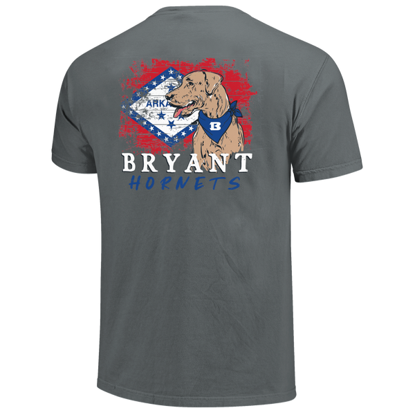 Bryant Hornets School Dog and State Flag Comfort Color T-Shirt