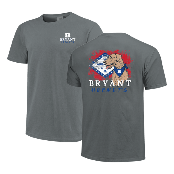 Bryant Hornets School Dog and State Flag Comfort Color T-Shirt