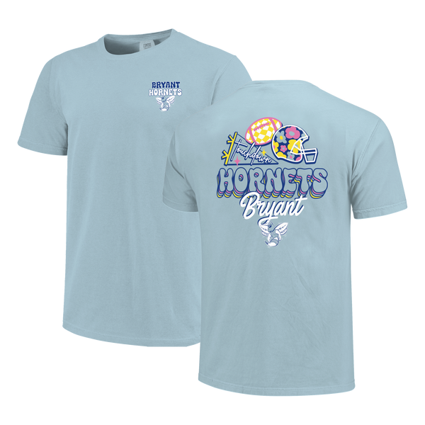 Bryant Hornets Floral Football Comfort Color T-Shirt