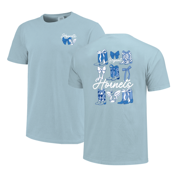 Bryant Hornets Boots & Bows Comfort Color T-Shirt