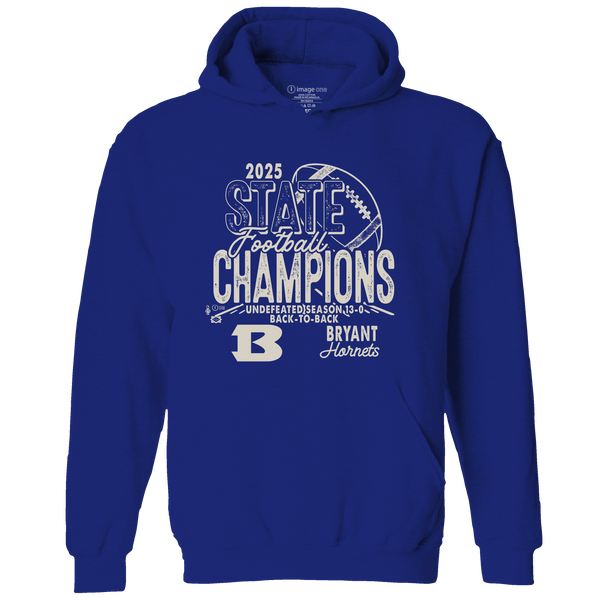 Bryant Hornets 2025 Football State Champs Youth Hooded Sweatshirt