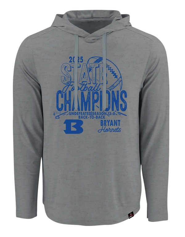 Bryant Hornets 2025 Football State Champs Long Sleeve Hooded T-Shirt