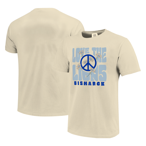 Bismarck Lions Love and Peace Comfort Color T-Shirt