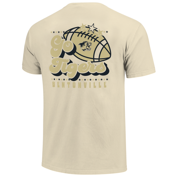 Bentonville Tigers Retro Football Star Comfort Color T-Shirt