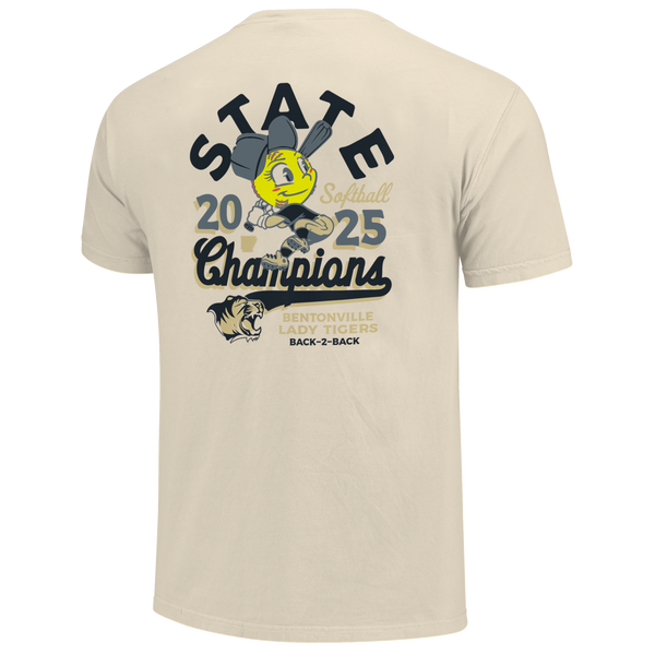 Bentonville Tigers 2025 Softball Swing State Champs Short Sleeve Comfort Color T-Shirt
