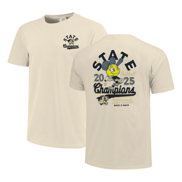 Bentonville Tigers 2025 Softball Swing State Champs Short Sleeve Comfort Color T-Shirt