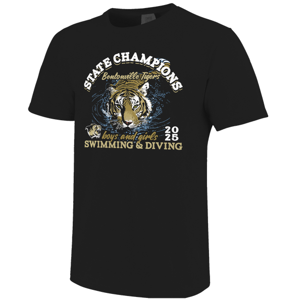 Bentonville Tigers 2025 State Champs Swim Tiger Short Sleeve Comfort Color T-Shirt